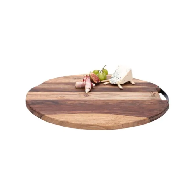 Bowls and Dishes Pure Rose Wood serveerplank ø 45 cm met 1 metalen handvat