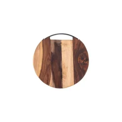 Bowls and Dishes Pure Rose Wood serveerplank ø 25 cm met 1 metalen handvat