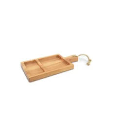 Bowls and Dishes Puur Hout serveerplank 2-vaks 35 x 18 cm beukenhout