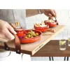 Bowls and Dishes Puur Hout serveertray met lederen handgrepen 49 x 19,5 cm beukenhout