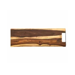 Bowls and Dishes Rose Wood rechte serveerplank met metalen handvat 59 cm