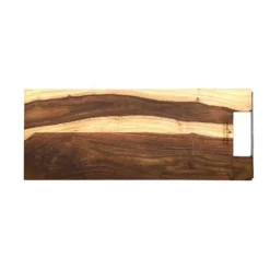 Bowls and Dishes Rose Wood rechte serveerplank met metalen handvat 49 cm