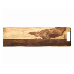 Bowls and Dishes Rose Wood rechte serveerplank met metalen handvat 69 cm