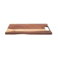 Bowls and Dishes Rose Wood rechte serveerplank met metalen handvat 39 cm