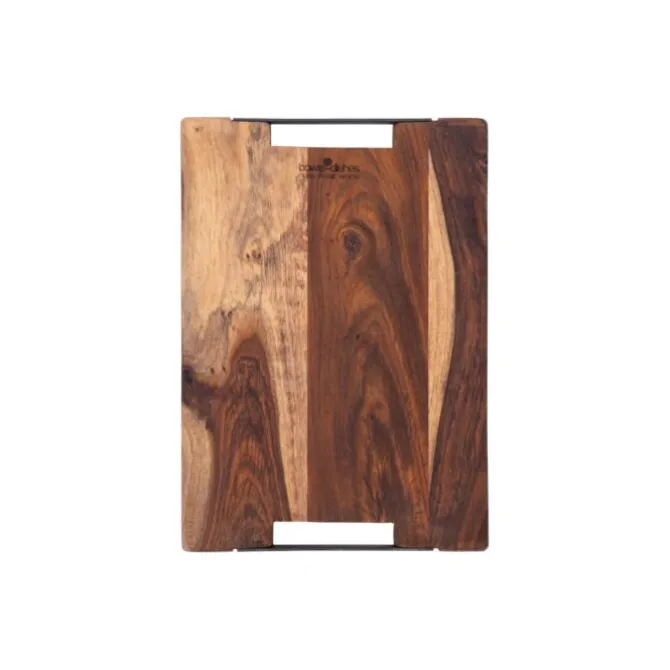 Bowls and Dishes Rose Wood serveerplank met metalen handvatten 35 x 25 cm