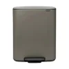Brabantia Bo pedaalemmer 2 x 30 liter Platinum