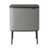 Brabantia Bo touch afvalemmer 11 + 23 liter Mineral Concrete