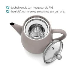 Bredemeijer Duet Eva theepot 500 ml rvs Concrete Grey