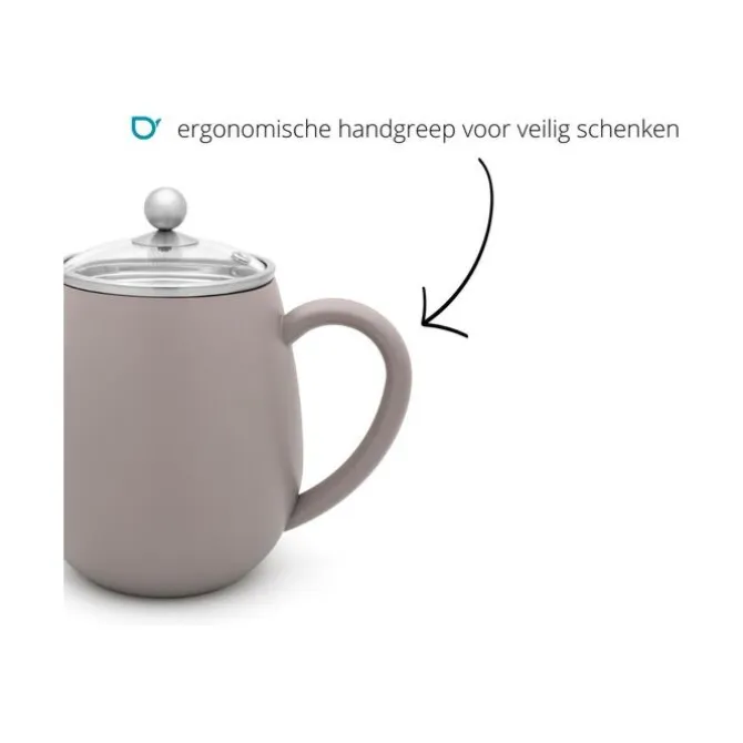 Bredemeijer Duet Eva theepot 500 ml rvs Concrete Grey