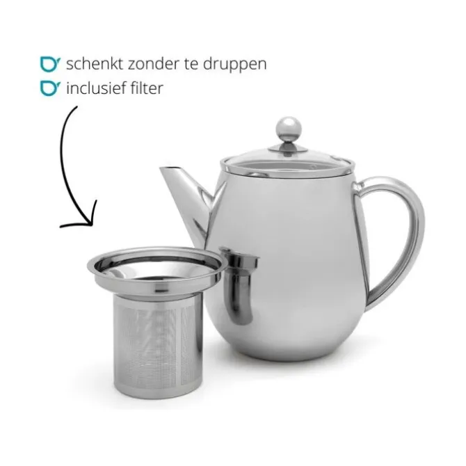 Bredemeijer Duet Eva theepot 500 ml rvs glanzend
