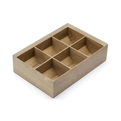 Bredemeijer Marble theedoos 6 vakken hout zwart