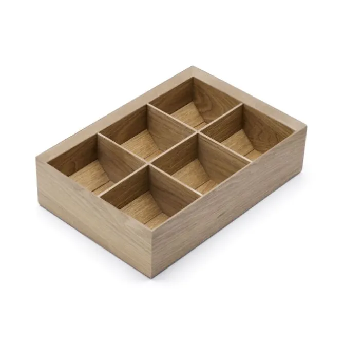 Bredemeijer Marble theedoos 6 vakken hout zwart