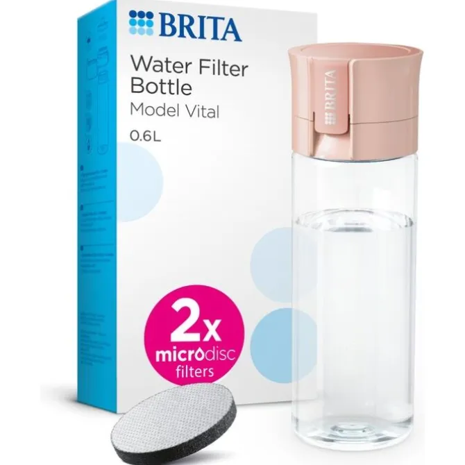 Brita On The Go Vital waterfilterfles 600 ml kunststof perzik