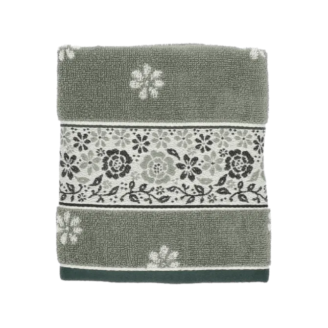 Bunzlau Castle Belle Fleur handdoek 60 x 53 cm katoen donkergroen