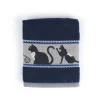 Bunzlau Castle Cats handdoek 53 x 60 cm katoen donkerblauw