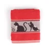Bunzlau Castle Cats handdoek 53 x 60 cm katoen rood