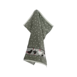 Bunzlau Castle Chickens Dark Green handdoek 53 x 60 cm