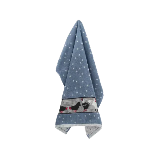 Bunzlau Castle Chickens Grey/Blue handdoek 53 x 60 cm