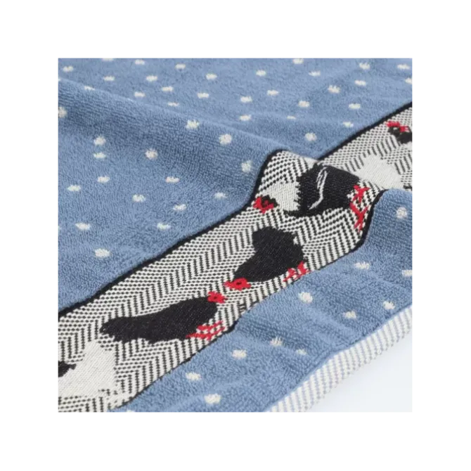 Bunzlau Castle Chickens Grey/Blue handdoek 53 x 60 cm