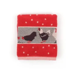Bunzlau Castle Chickens handdoek 53 x 60 cm katoen rood