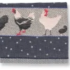 Bunzlau Castle Chickens theedoek 65 x 65 cm katoen donkerblauw
