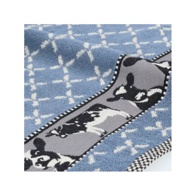 Bunzlau Castle Cows Grey/Blue handdoek 53 x 60 cm