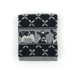 Bunzlau Castle Cows handdoek 53 x 60 cm katoen zwart