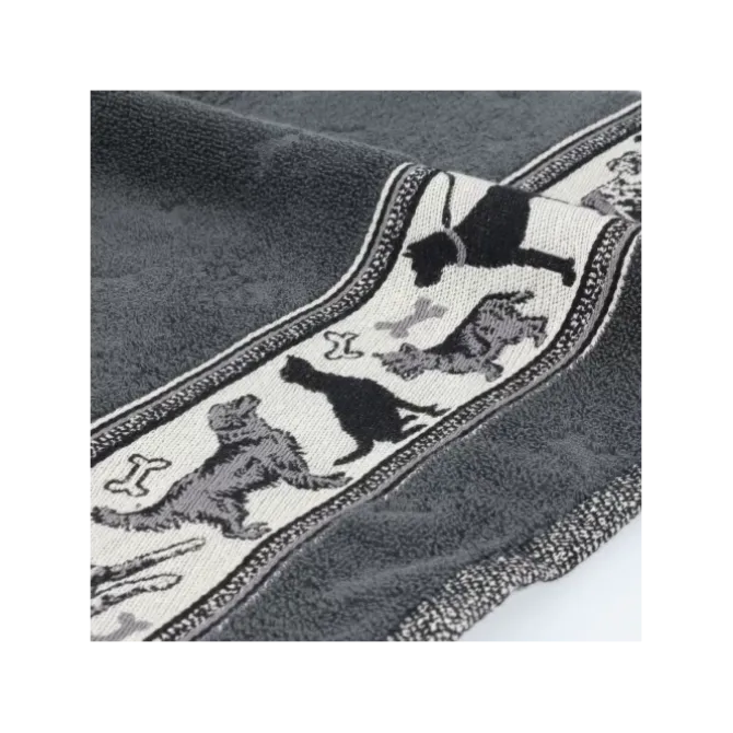 Bunzlau Castle Dogs Anthracite handdoek 53 x 60 cm