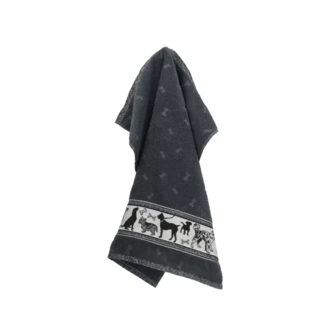 Bunzlau Castle Dogs Anthracite handdoek 53 x 60 cm