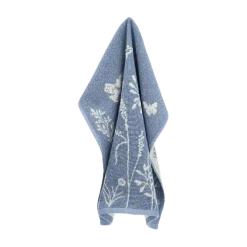 Bunzlau Castle Flowerbed handdoek 53 x 60 cm katoen Grey Blue