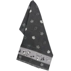 Bunzlau Castle Forest Animals theedoek 65 x 65 cm katoen Black