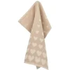 Bunzlau Castle Hearts handdoek 53 x 60 cm katoen beige