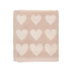 Bunzlau Castle Hearts handdoek 53 x 60 cm katoen beige