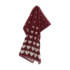 Bunzlau Castle Hearts handdoek 53 x 60 cm katoen Burgundy