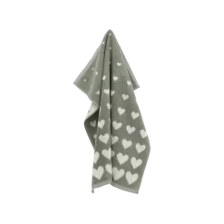 Bunzlau Castle Hearts handdoek 53 x 60 cm katoen Dark Green