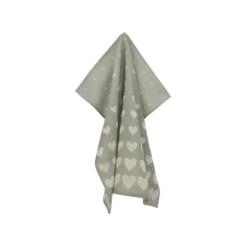 Bunzlau Castle Hearts theedoek 65 x 65 cm katoen Dark Green