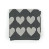 Bunzlau Castle Hearts theedoek 65 x 65 cm katoen zwart