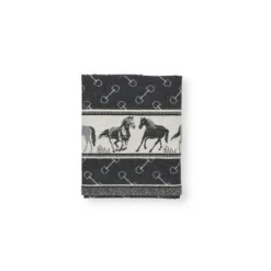 Bunzlau Castle Horse theedoek 65 x 65 cm katoen zwart