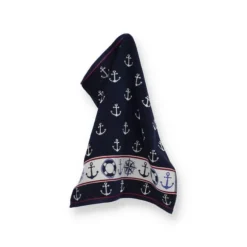 Bunzlau Castle Maritime handdoek 53 x 60 cm katoen donkerblauw