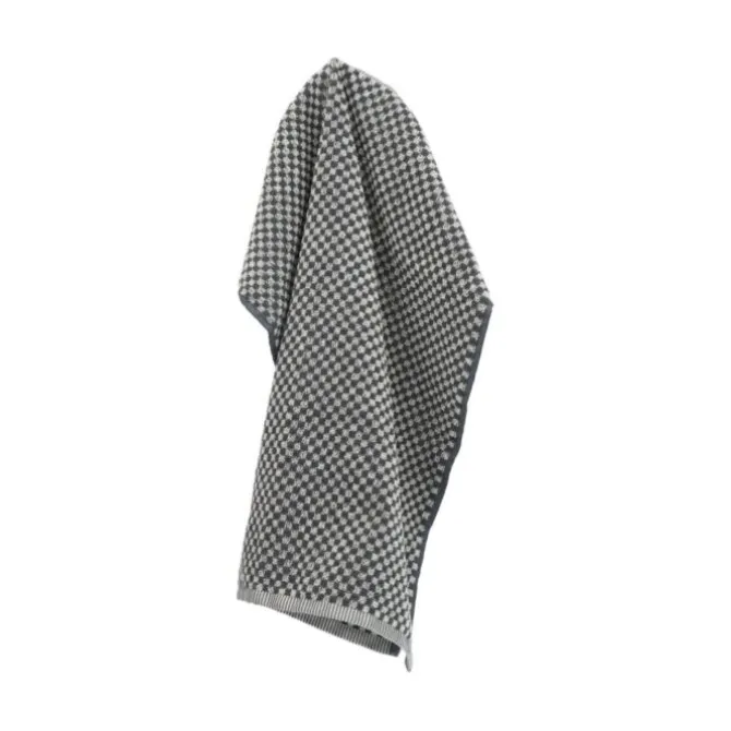 Bunzlau Castle Small Check handdoek 53 x 60 cm katoen Antraciet