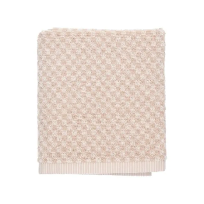 Bunzlau Castle Small Check handdoek 53 x 60 cm katoen beige