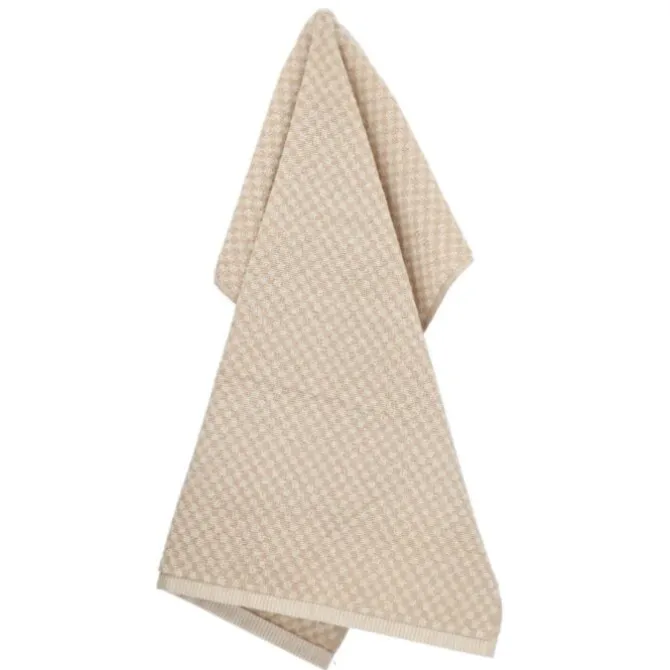 Bunzlau Castle Small Check handdoek 53 x 60 cm katoen beige