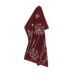 Bunzlau Castle Wild Flowers handdoek 53 x 60 cm katoen Burgundy