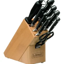 Burgvogel Comfort messenset met messenblok beukenhout 9-delig
