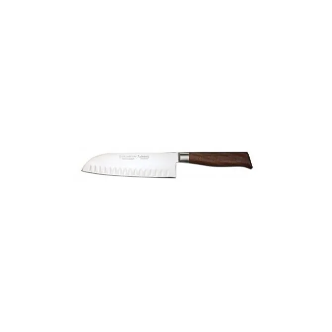 Burgvogel Juglans santoku mes met kuiltjes 18 cm walnotenhout