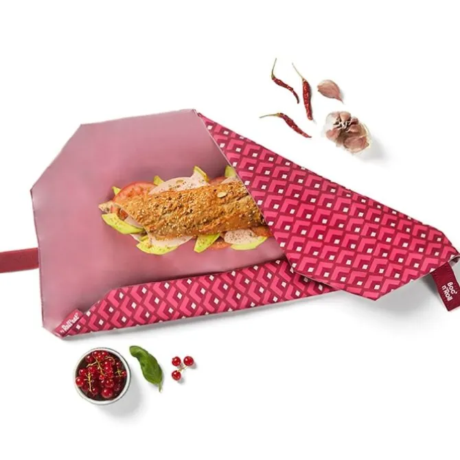 by Roll'eat Boc'n'Roll Vintage herbruikbaar boterhamzakje 54 x 32 cm polyester Loop
