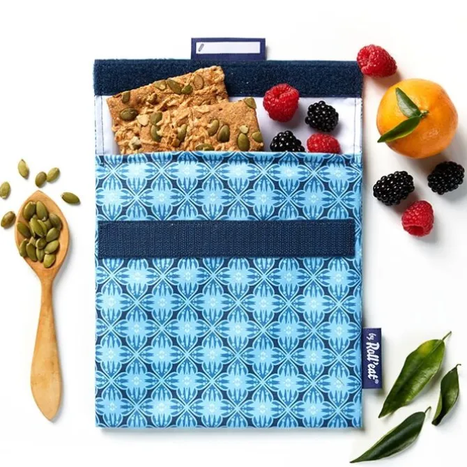 by Roll'eat Snack'n'Go Vintage herbruikbare Snack Bag 18 x 18 cm polyester Bloom