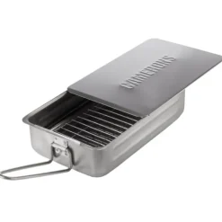 Camerons rookoven klein 28,5 x 17,5 cm rvs met 2 bakjes rookmot