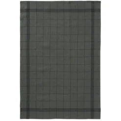 Charvet BISTROT theedoek 80 x 51 cm linnen geblokt donkergroen