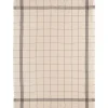 Charvet BISTROT theedoek 80 x 51 cm linnen geblokt moka